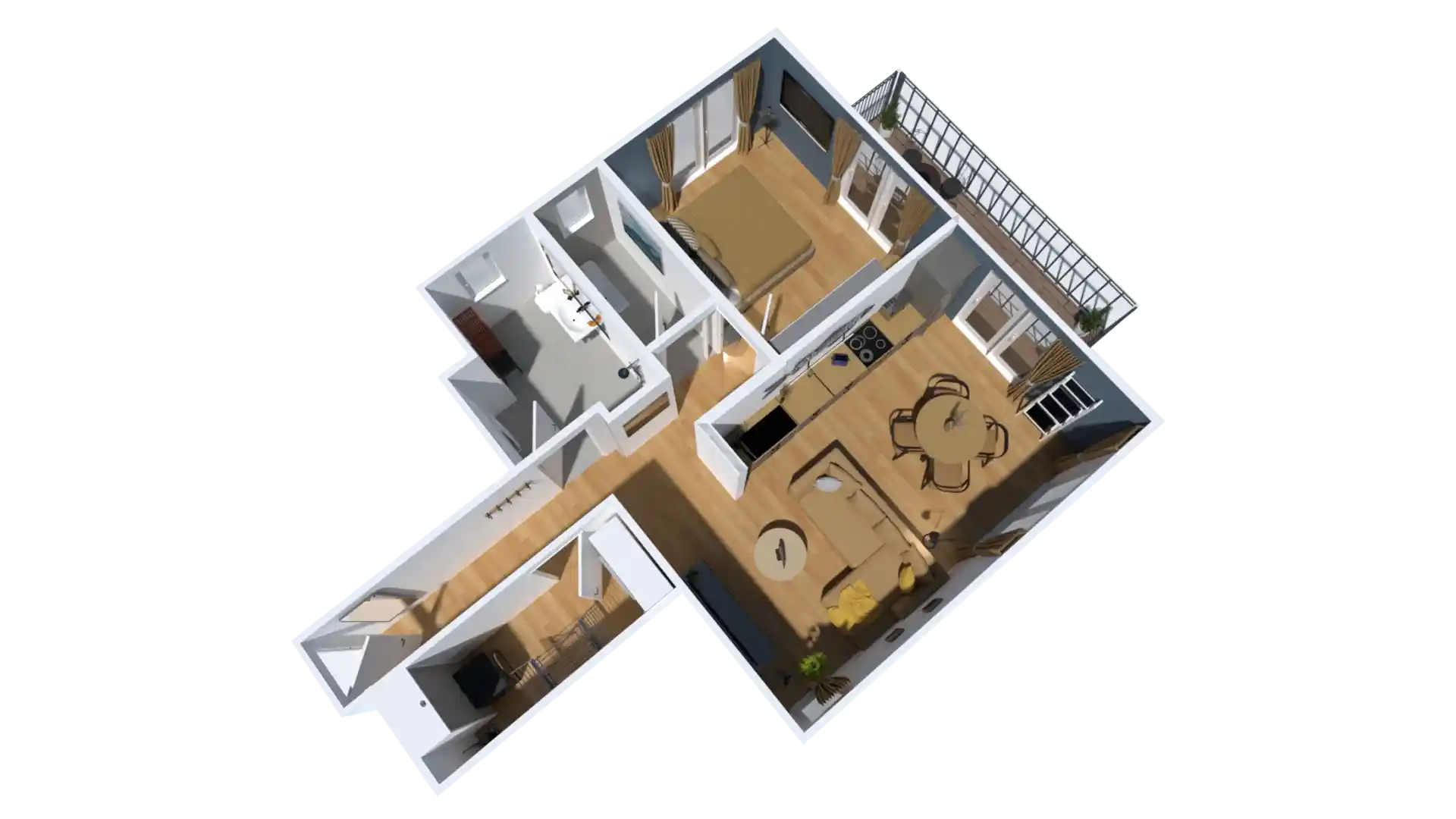 3D Grundriss Blaubarschbude Planner 5D